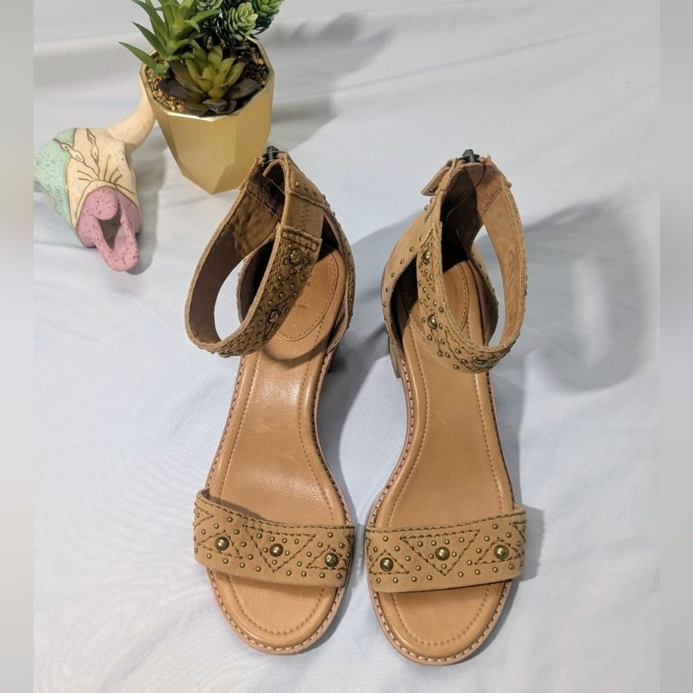 Frye Women's Tan Ankle Strap Heels - Picture 2 of 8